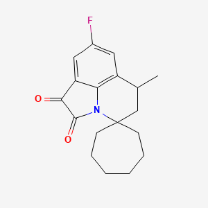 8'-Fluoro-6'-methyl-5',6'-dihydrospiro[cycloheptane-1,4'-pyrrolo[3,2,1-ij]quinoline]-1',2'-dione