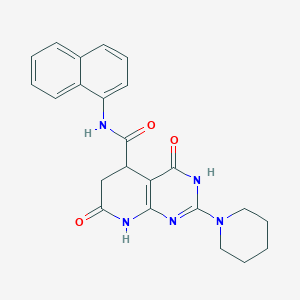 molecular formula C23H23N5O3 B11029369 N-(naphthalen-1-yl)-4,7-dioxo-2-(piperidin-1-yl)-3,4,5,6,7,8-hexahydropyrido[2,3-d]pyrimidine-5-carboxamide 