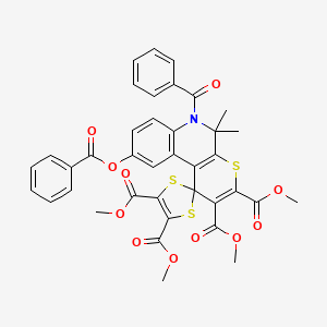 Tetramethyl 5',5'-dimethyl-6'-(phenylcarbonyl)-9'-[(phenylcarbonyl)oxy]-5',6'-dihydrospiro[1,3-dithiole-2,1'-thiopyrano[2,3-c]quinoline]-2',3',4,5-tetracarboxylate