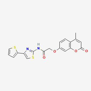 2-[(4-methyl-2-oxo-2H-chromen-7-yl)oxy]-N-[4-(thiophen-2-yl)-1,3-thiazol-2-yl]acetamide