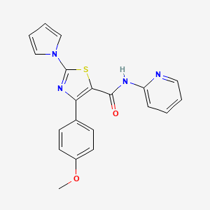 4-(4-methoxyphenyl)-N-(pyridin-2-yl)-2-(1H-pyrrol-1-yl)-1,3-thiazole-5-carboxamide