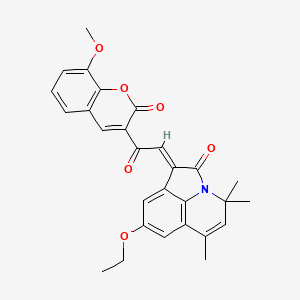 (1E)-8-ethoxy-1-[2-(8-methoxy-2-oxo-2H-chromen-3-yl)-2-oxoethylidene]-4,4,6-trimethyl-4H-pyrrolo[3,2,1-ij]quinolin-2(1H)-one