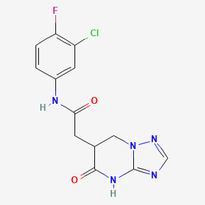 molecular formula C13H11ClFN5O2 B11029453 N-(3-chloro-4-fluorophenyl)-2-(5-oxo-4,5,6,7-tetrahydro[1,2,4]triazolo[1,5-a]pyrimidin-6-yl)acetamide 