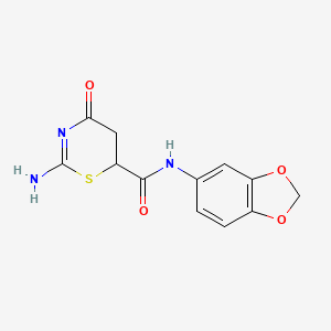 2-amino-N-(1,3-benzodioxol-5-yl)-4-oxo-5,6-dihydro-4H-1,3-thiazine-6-carboxamide