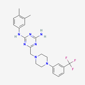 N-(3,4-dimethylphenyl)-6-({4-[3-(trifluoromethyl)phenyl]piperazin-1-yl}methyl)-1,3,5-triazine-2,4-diamine