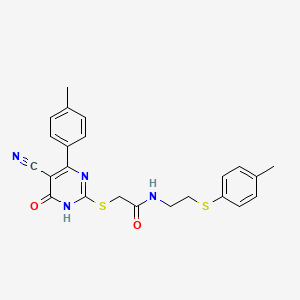 2-{[5-cyano-4-hydroxy-6-(4-methylphenyl)pyrimidin-2-yl]sulfanyl}-N-{2-[(4-methylphenyl)sulfanyl]ethyl}acetamide