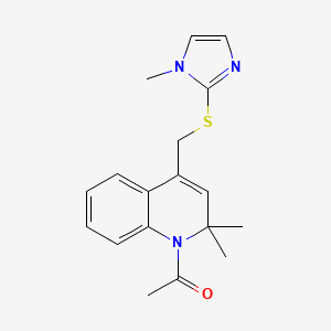 molecular formula C18H21N3OS B11029497 1-[2,2-dimethyl-4-{[(1-methyl-1H-imidazol-2-yl)sulfanyl]methyl}quinolin-1(2H)-yl]ethanone 