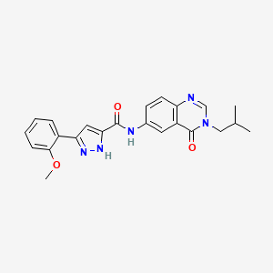 molecular formula C23H23N5O3 B11029504 5-(2-methoxyphenyl)-N-[3-(2-methylpropyl)-4-oxo-3,4-dihydroquinazolin-6-yl]-1H-pyrazole-3-carboxamide 