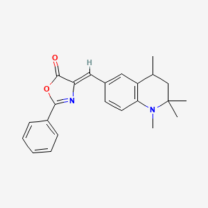 (4Z)-2-phenyl-4-[(1,2,2,4-tetramethyl-1,2,3,4-tetrahydroquinolin-6-yl)methylidene]-1,3-oxazol-5(4H)-one