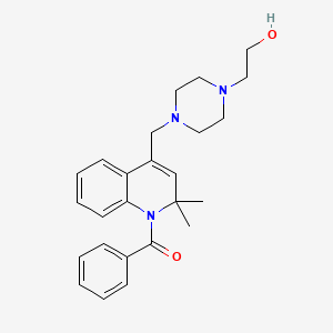 molecular formula C25H31N3O2 B11029532 [4-{[4-(2-hydroxyethyl)piperazino]methyl}-2,2-dimethyl-1(2H)-quinolinyl](phenyl)methanone 