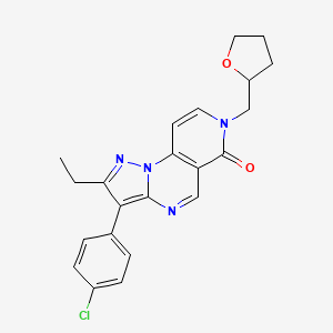 3-(4-chlorophenyl)-2-ethyl-7-(tetrahydrofuran-2-ylmethyl)pyrazolo[1,5-a]pyrido[3,4-e]pyrimidin-6(7H)-one