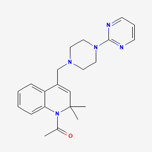 molecular formula C22H27N5O B11029553 1-[2,2-dimethyl-4-{[4-(2-pyrimidinyl)piperazino]methyl}-1(2H)-quinolinyl]-1-ethanone 