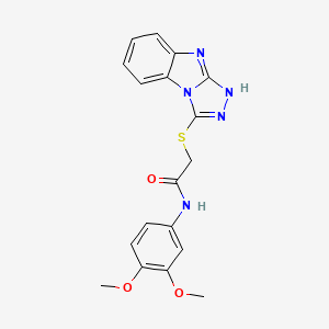 molecular formula C18H17N5O3S B11029560 N-(3,4-dimethoxyphenyl)-2-(9H-[1,2,4]triazolo[4,3-a]benzimidazol-3-ylsulfanyl)acetamide 