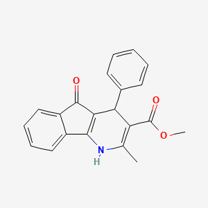 molecular formula C21H17NO3 B11029592 methyl 2-methyl-5-oxo-4-phenyl-4,5-dihydro-1H-indeno[1,2-b]pyridine-3-carboxylate 