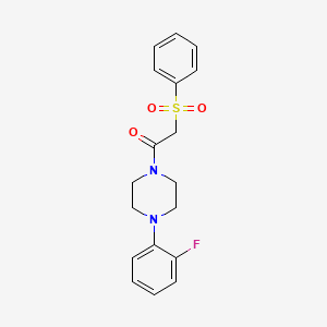 molecular formula C18H19FN2O3S B11029600 1-[4-(2-Fluorophenyl)piperazin-1-yl]-2-(phenylsulfonyl)ethanone 