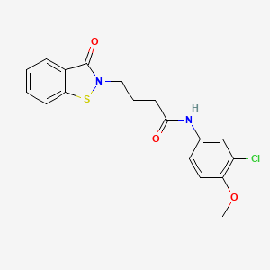 N-(3-chloro-4-methoxyphenyl)-4-(3-oxo-1,2-benzothiazol-2(3H)-yl)butanamide