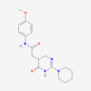 N-(4-methoxyphenyl)-2-[4-oxo-2-(piperidin-1-yl)-1,4,5,6-tetrahydropyrimidin-5-yl]acetamide