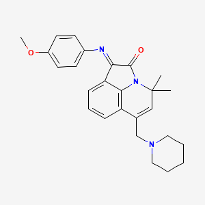 molecular formula C26H29N3O2 B11029625 1-[(4-methoxyphenyl)imino]-4,4-dimethyl-6-(piperidinomethyl)-4H-pyrrolo[3,2,1-ij]quinolin-2(1H)-one 