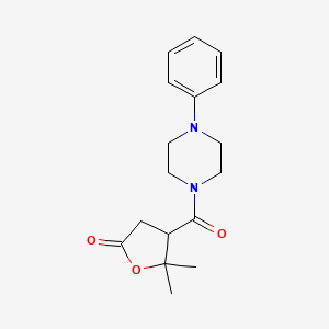 molecular formula C17H22N2O3 B11029633 5,5-dimethyl-4-[(4-phenylpiperazin-1-yl)carbonyl]dihydrofuran-2(3H)-one 