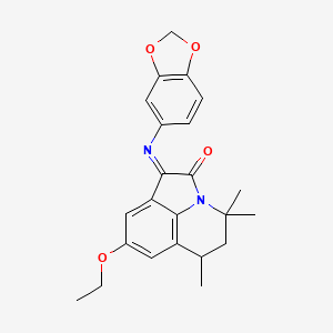 molecular formula C23H24N2O4 B11029641 (1E)-1-(1,3-benzodioxol-5-ylimino)-8-ethoxy-4,4,6-trimethyl-5,6-dihydro-4H-pyrrolo[3,2,1-ij]quinolin-2(1H)-one 