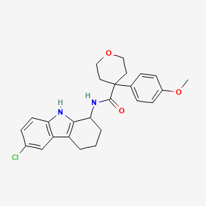 N-(6-chloro-2,3,4,9-tetrahydro-1H-carbazol-1-yl)-4-(4-methoxyphenyl)tetrahydro-2H-pyran-4-carboxamide