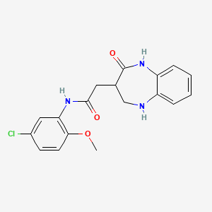 molecular formula C18H18ClN3O3 B11029657 N-(5-chloro-2-methoxyphenyl)-2-(2-oxo-2,3,4,5-tetrahydro-1H-1,5-benzodiazepin-3-yl)acetamide 