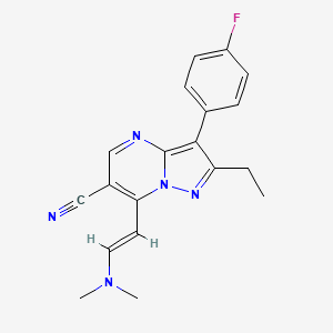 7-[(E)-2-(dimethylamino)ethenyl]-2-ethyl-3-(4-fluorophenyl)pyrazolo[1,5-a]pyrimidine-6-carbonitrile