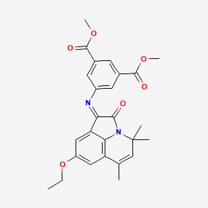 dimethyl 5-{[8-ethoxy-4,4,6-trimethyl-2-oxo-4H-pyrrolo[3,2,1-ij]quinolin-1(2H)-yliden]amino}isophthalate