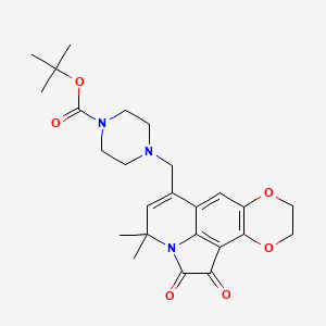 molecular formula C25H31N3O6 B11029680 Tert-butyl 4-[(4,4-dimethyl-1,2-dioxo-1,2,9,10-tetrahydro-4H-[1,4]dioxino[2,3-G]pyrrolo[3,2,1-IJ]quinolin-6-YL)methyl]tetrahydro-1(2H)-pyrazinecarboxylate 