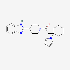 molecular formula C24H30N4O B11029682 1-[4-(1H-benzimidazol-2-yl)piperidin-1-yl]-2-[1-(1H-pyrrol-1-yl)cyclohexyl]ethanone 