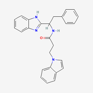 molecular formula C26H24N4O B11029687 N-[1-(1H-1,3-Benzimidazol-2-YL)-2-phenylethyl]-3-(1H-indol-1-YL)propanamide 