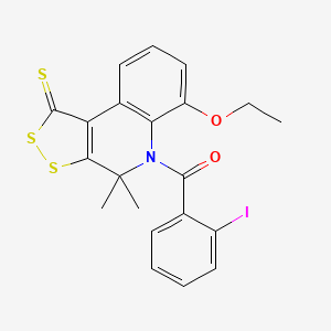 (6-ethoxy-4,4-dimethyl-1-thioxo-1,4-dihydro-5H-[1,2]dithiolo[3,4-c]quinolin-5-yl)(2-iodophenyl)methanone