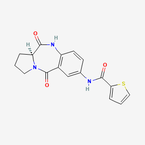 molecular formula C17H15N3O3S B11029702 N-[(11aS)-11-hydroxy-5-oxo-2,3,5,11a-tetrahydro-1H-pyrrolo[2,1-c][1,4]benzodiazepin-7-yl]thiophene-2-carboxamide 