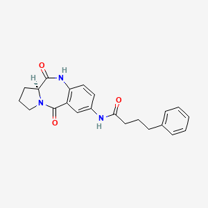 molecular formula C22H23N3O3 B11029703 N-[(11aS)-11-hydroxy-5-oxo-2,3,5,11a-tetrahydro-1H-pyrrolo[2,1-c][1,4]benzodiazepin-7-yl]-4-phenylbutanamide 