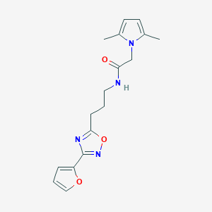 molecular formula C17H20N4O3 B11029754 2-(2,5-dimethyl-1H-pyrrol-1-yl)-N-{3-[3-(2-furyl)-1,2,4-oxadiazol-5-yl]propyl}acetamide 