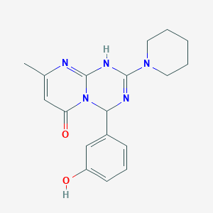 molecular formula C18H21N5O2 B11029756 4-(3-hydroxyphenyl)-8-methyl-2-piperidin-1-yl-1,4-dihydro-6H-pyrimido[1,2-a][1,3,5]triazin-6-one 