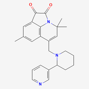 molecular formula C25H27N3O2 B11029758 4,4,8-trimethyl-6-{[2-(pyridin-3-yl)piperidin-1-yl]methyl}-4H-pyrrolo[3,2,1-ij]quinoline-1,2-dione 