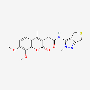 2-(7,8-dimethoxy-4-methyl-2-oxo-2H-chromen-3-yl)-N-(2-methyl-2,6-dihydro-4H-thieno[3,4-c]pyrazol-3-yl)acetamide