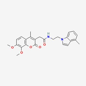 2-(7,8-dimethoxy-4-methyl-2-oxo-2H-chromen-3-yl)-N-[2-(4-methyl-1H-indol-1-yl)ethyl]acetamide