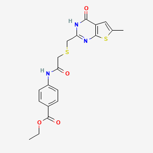 Ethyl 4-[({[(4-hydroxy-6-methylthieno[2,3-d]pyrimidin-2-yl)methyl]sulfanyl}acetyl)amino]benzoate