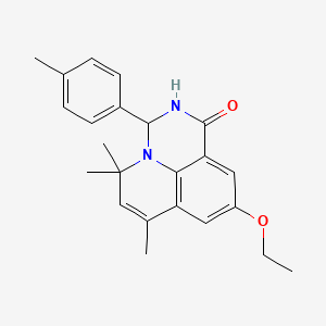 9-ethoxy-5,5,7-trimethyl-3-(4-methylphenyl)-2,3-dihydro-1H,5H-pyrido[3,2,1-ij]quinazolin-1-one