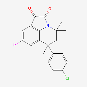 molecular formula C20H17ClINO2 B11029810 6-(4-chlorophenyl)-8-iodo-4,4,6-trimethyl-5,6-dihydro-4H-pyrrolo[3,2,1-ij]quinoline-1,2-dione 