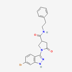 molecular formula C20H19BrN4O2 B11029864 1-(6-bromo-1H-indazol-3-yl)-5-oxo-N-(2-phenylethyl)pyrrolidine-3-carboxamide 