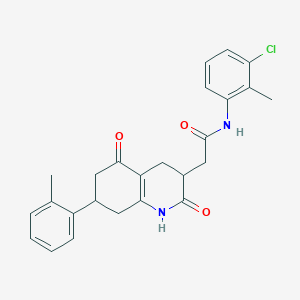 molecular formula C25H25ClN2O3 B11029876 N-(3-Chloro-2-methylphenyl)-2-[7-(2-methylphenyl)-2,5-dioxo-1,2,3,4,5,6,7,8-octahydro-3-quinolinyl]acetamide 