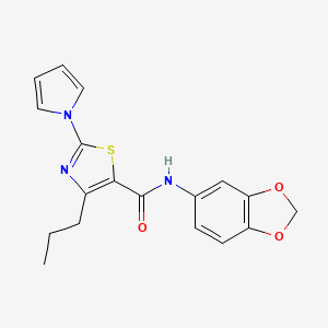 N-(1,3-benzodioxol-5-yl)-4-propyl-2-(1H-pyrrol-1-yl)-1,3-thiazole-5-carboxamide