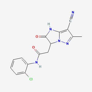 molecular formula C15H12ClN5O2 B11029915 N-(2-chlorophenyl)-2-(7-cyano-6-methyl-2-oxo-2,3-dihydro-1H-imidazo[1,2-b]pyrazol-3-yl)acetamide 