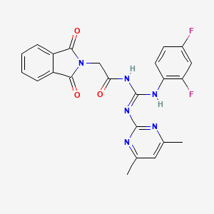 molecular formula C23H18F2N6O3 B11029917 N-{(Z)-[(2,4-difluorophenyl)amino][(4,6-dimethylpyrimidin-2-yl)amino]methylidene}-2-(1,3-dioxo-1,3-dihydro-2H-isoindol-2-yl)acetamide 