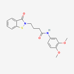 molecular formula C19H20N2O4S B11029926 N-(3,4-dimethoxyphenyl)-4-(3-oxo-1,2-benzothiazol-2(3H)-yl)butanamide 