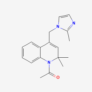 molecular formula C18H21N3O B11029965 1-{2,2-dimethyl-4-[(2-methyl-1H-imidazol-1-yl)methyl]quinolin-1(2H)-yl}ethanone 