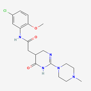 molecular formula C18H24ClN5O3 B11029966 N-(5-chloro-2-methoxyphenyl)-2-[2-(4-methylpiperazin-1-yl)-4-oxo-1,4,5,6-tetrahydropyrimidin-5-yl]acetamide 